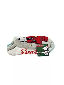Peanuts Snoopy Holiday scarpa calzini donna 5 paia no show taglia 4-10 - NUOVO - Foto 1 di 8