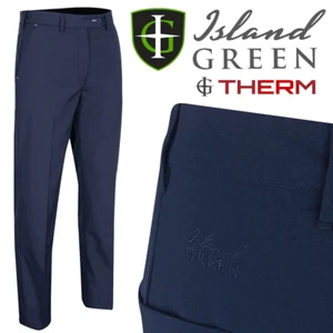 ISLAND GREEN MENS WATER & WIND RESISTANT THERMAL GOLF TROUSERS @ 50% OFF - NAVY - Picture 1 of 5