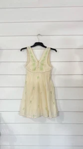 Gebrauchtes Free People hellgelbes Mini Sommerkleid Kleid geblümt Größe 8 Y627B - Bild 1 von 17