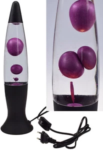 Lavalampe metallic lila schwarz 40 cm Lavaleuchte Deko Tisch Retro Metallfuß+ LM - Bild 1 von 5