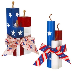 6Pcs Patriotic Tiered Tray Decor Wooden 4TH of July Independence Day Table Decor - Picture 1 of 7