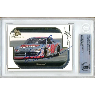 Sterling Marlin Signed 2002 Press Pass Premium #42 Racing Card AUTO Beckett Slab - Image 1 of 4