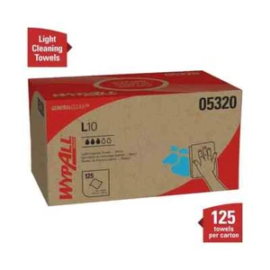 WYPALL L10 Dry Wipe Pop-Up Box 125 Sheets-White 10.25" X 9"  (05320) NEW - Picture 1 of 3
