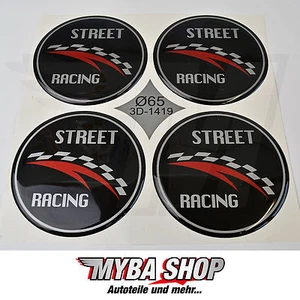 4X Silicone Stickers Street Racing Ø= 65Mm For Hub Cap Emblems Stickers #New* - Picture 1 of 1