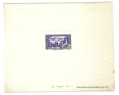 Andorra Fr. Troquel grande a prueba Scott No. 60C NGAI Foto 1 de 2