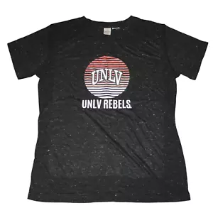 University Las Vegas UNLV Rebels Women's V Neck Black Speckled Large T-Shirt - Picture 1 of 5