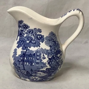 Vintage Royal Crownford Ironstone Blue Transferware Miniature Creamer England - Picture 1 of 5