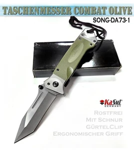 KaSul®| Taschen Messer Combat DA73-1 | Olive Klappmesser Einhandmesser Survival