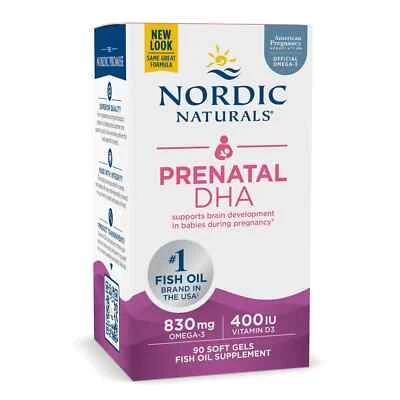 Vitaminas prenatales NORDIC NATURALS con DHA, 830mg Omega-3 y 400 UI Vitamina D3-¡NUEVO! Foto 1 de 4
