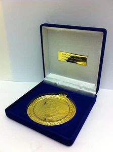 70mm Football Medal in Blue Medal Box Free Engraving Man of the Match - Picture 1 of 2