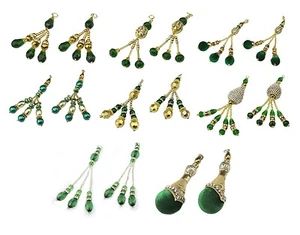 Big/Large Green,Dark/Light Green Saree Blouse Duppata Lehenga Latkan Tassel - Picture 1 of 9