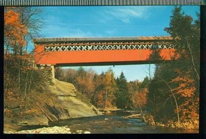 OLD COVERED CHISELVILLE BRIDGE East Arlington VERMONT Vintage Chrome Postcard - Picture 1 of 1