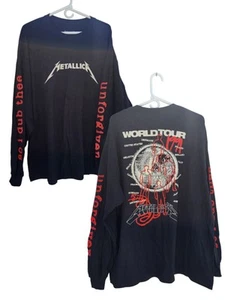 LS TEE, BLACK Metallica World Tour 1991, Heavy Metal Band,Size XL LS T- shirt - Picture 1 of 8
