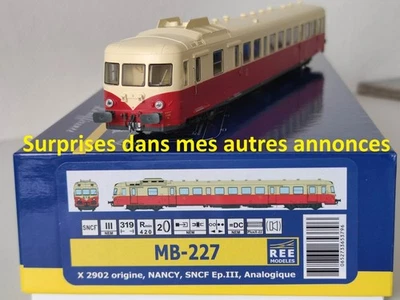 PROMO REE MODELES MB-227 X2902 Autorail X2800 NANCY SNCF HO #70exs - Photo 1/4