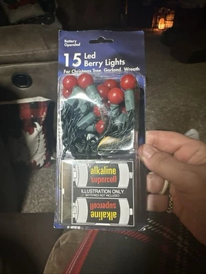 Red Lights, Holiday Time, 15 Count LED Push-In Round Globes Battery Operated NIB - Image 1 of 2