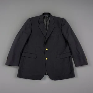 Brooks Brothers 346 100% Wool Blazer Sports Coat Mens 44L Navy W/ 2 Gold Buttons - Picture 1 of 10