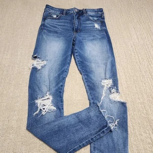 American Eagle Jeans Damen 8 Super Hi Rise Jegging Stretch Denim Distressed Blau - Bild 1 von 13