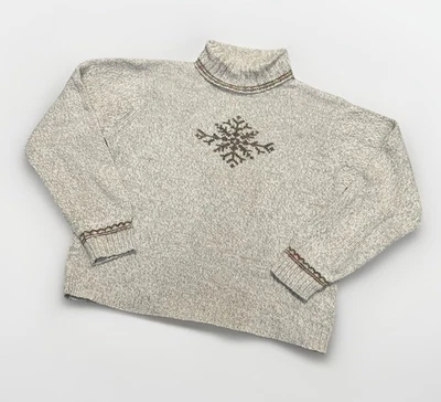 Suéter Woolrich Copo de Nieve Cuello Capucha De Colección M Ramie Tejido Caqui Invierno Vacaciones Nieve Foto 1 de 4