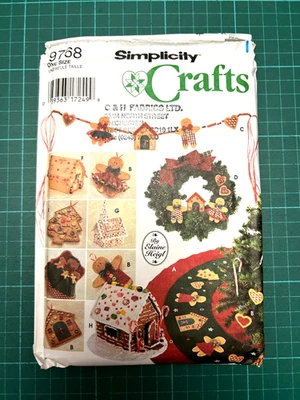 Vintage 1995 Xmas Tree Topper Ornaments Sewing Pattern Simplicity Crafts 9768 - Image 1 of 2