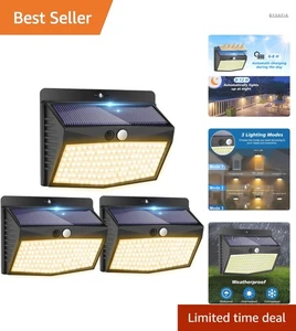 Solarlampen Außen 138 LED  3 Modi Bewegungssensor Garten - Bild 1 von 2