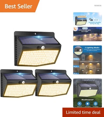 Solarlampen Außen 138 LED  3 Modi Bewegungssensor Garten - Bild 1 von 2