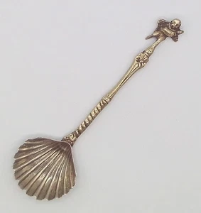 Cuchara de colección con mango superior de querubín de 4,5" de largo hecha en Italia - Imagen 1 de 4