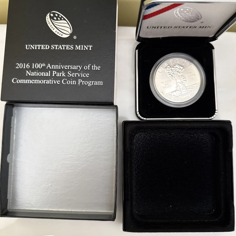 2016P National Park Service Proof 90% Silver Dollar OGP & no COA 100th Anniv. - Image 1 of 1