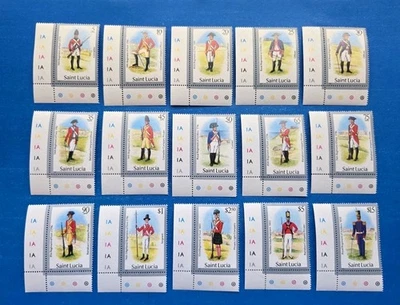 Juego completo de estampillas de Santa Lucía, Scott 747-761 MNH Foto 1 de 4