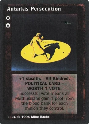 Autarkis Persecution - Jyhad Deckmaster V:TES Trading Card 1994 - Image 1 of 2