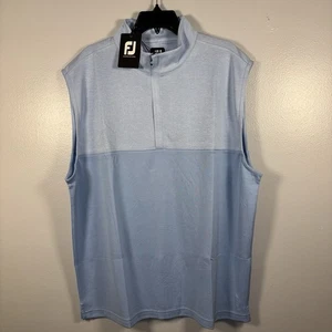 FootJoy Golf Vest Men's XL Heather Yoke Half-Zip Dusk Blue Logo 25321 NWT - Picture 1 of 15