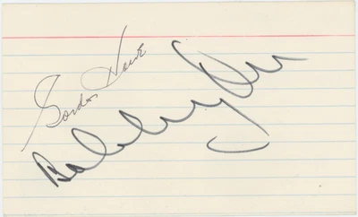 Tarjeta indexada firmada autografiada de hockey de Bobby Orr & Gordie Howe certificado de autenticidad AM 28624 Foto 1 de 2