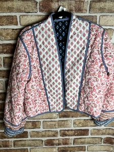 SHEIN Jacke Damen groß Wende gesteppt Blumen Paisley Boho Bohemian - Bild 1 von 11