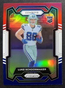 2023 Panini Prizm Luke Schoonmaker Red White and Blue RC Rookie Dallas Cowboys - Picture 1 of 2
