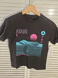 ATARI T-shirt -size kids Medium(8) Black Classic Retro Gaming(S233) - Picture 1 of 3