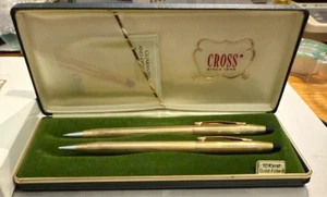 Vintage Cross 10 KT Gold Filled No. 4501 Ball Pen & Pencil Set - Picture 1 of 7