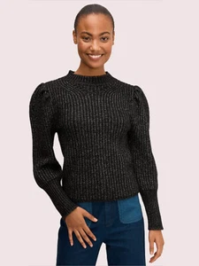 Kate Spade Lurex Puff Sleeve Sweater MEDIUM NWT MSRP $348 - Picture 1 of 2