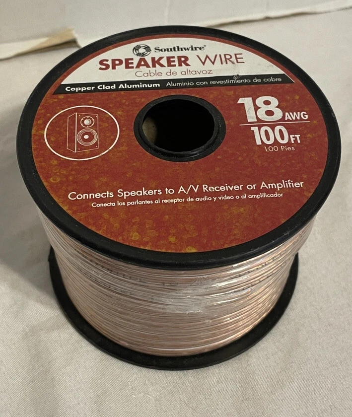 Cable de altavoz Southwire de aluminio revestido de cobre calibre 18 de 100 pies Foto 1 de 1