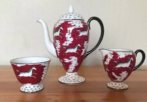 WEDGWOOD PERSIAN PONY COFFEE SET=c1935=Victor Skellern=POT=CREAMER=SUGAR=RARE!!! - Picture 1 of 12
