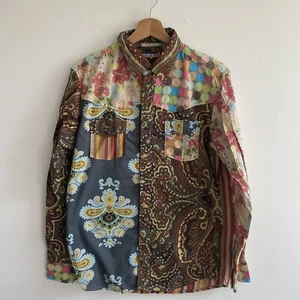 Desigual Shirt Mens Medium Multicoloured Long Sleeve Button Up - Picture 1 of 20