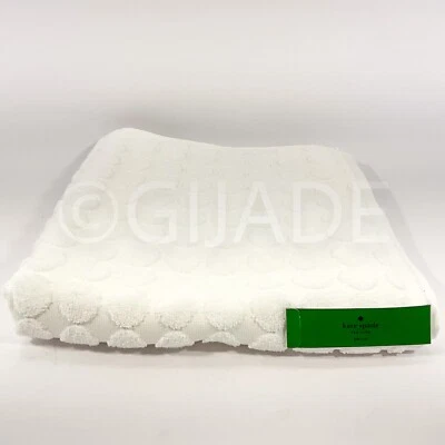 One kate Spade  Bath Towel White Dot Textured 30" X 56" 100% Cotton Oeko Tex NW - Image 1 of 4