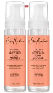 SheaMoisture Curl Mousse Coconut & Hibiscus for Frizz Free Styling 7.5oz -2Pack - Picture 1 of 1