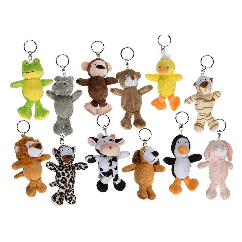 OOTB Schlüsselanhänger mit Plüschtier Kuscheltier ca. 11 cm viele Tiere zur Wahl