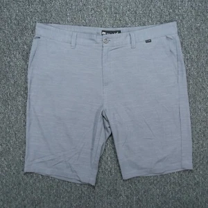 Travis Mathew Shorts Mens 40 Gray Striped Chino Stretch Zip Flat Front - Picture 1 of 8
