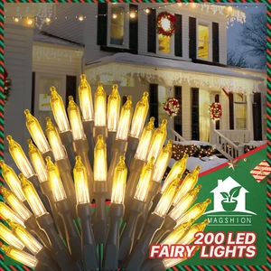 75 Ft Plug In 200 LED String Lights Outdoor Use Weatherproof 8 Mode Fairy Lights - Picture 1 of 10