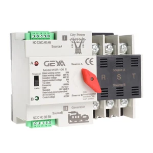 GEYA ATS PC Dual Power Automatic Power Transfer Switch 3Pole 100A 220V 110V Grid - Picture 1 of 18