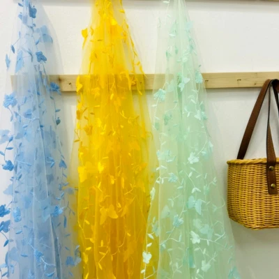 Disfraz de Coser Mariposa Floral Cortina de Vestido Bordada de Encaje Tela de Malla 3D Foto 1 de 4