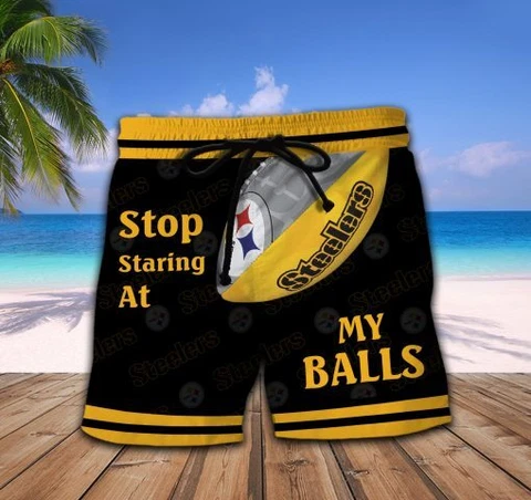 Pittsburgh Steelers Hawaiian Beach Shorts Mens Summer Swim Trunks Board Shorts Cover