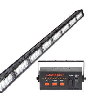 SolarBlast 38" 32W White Flashing LED Traffic Advisor Light Bar for Tow Truck - Foto 1 di 9