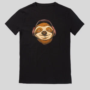 Maglietta bradipo con cuffie - Foto 1 di 2