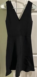 Theory Damen V-Ausschnitt ärmellos A-Linie Viskose Mischung Kleid schwarz Größe Small - Bild 1 von 7